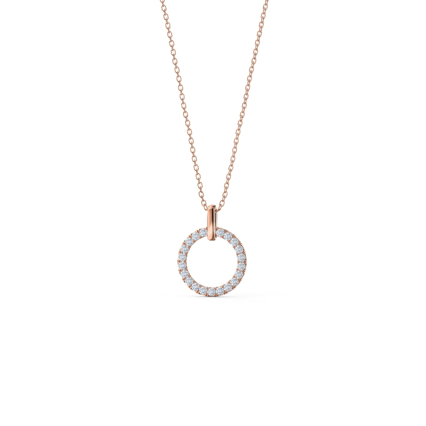 Open Circle Necklace with 0.25 TCW Round Cut Moissanite
