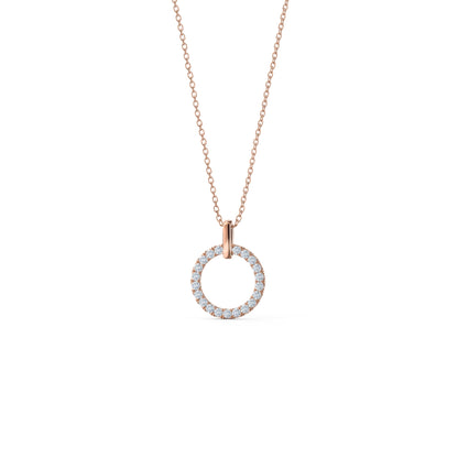 Open Circle Necklace with 0.25 TCW Round Cut Moissanite