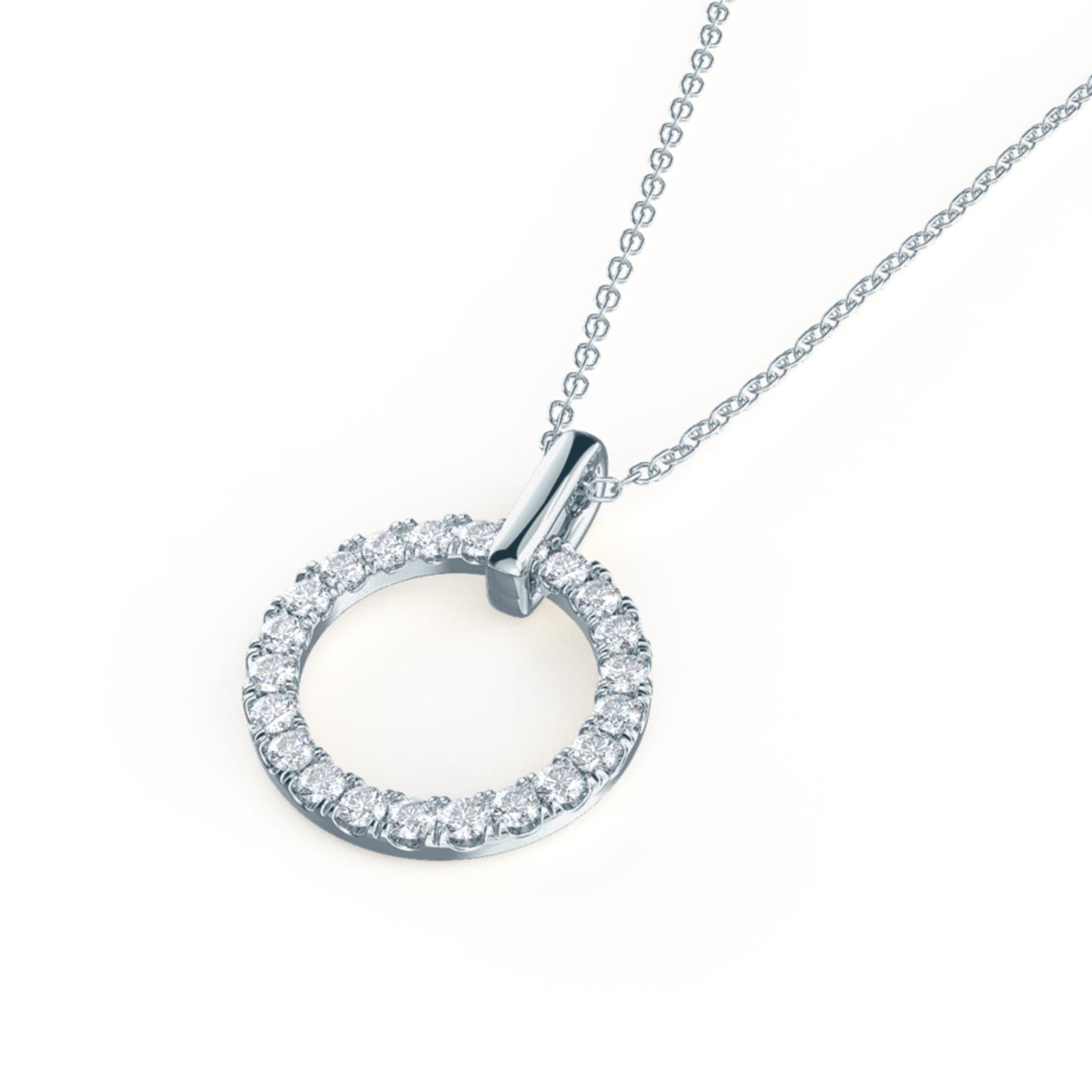 Open Circle Necklace with 0.25 TCW Round Cut Moissanite