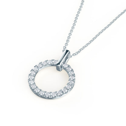 Open Circle Necklace with 0.25 TCW Round Cut Moissanite