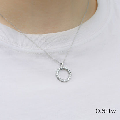 Open Circle Necklace with 0.25 TCW Round Cut Moissanite