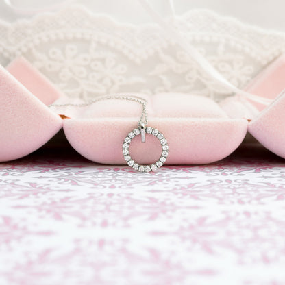 Open Circle Necklace with 0.25 TCW Round Cut Moissanite