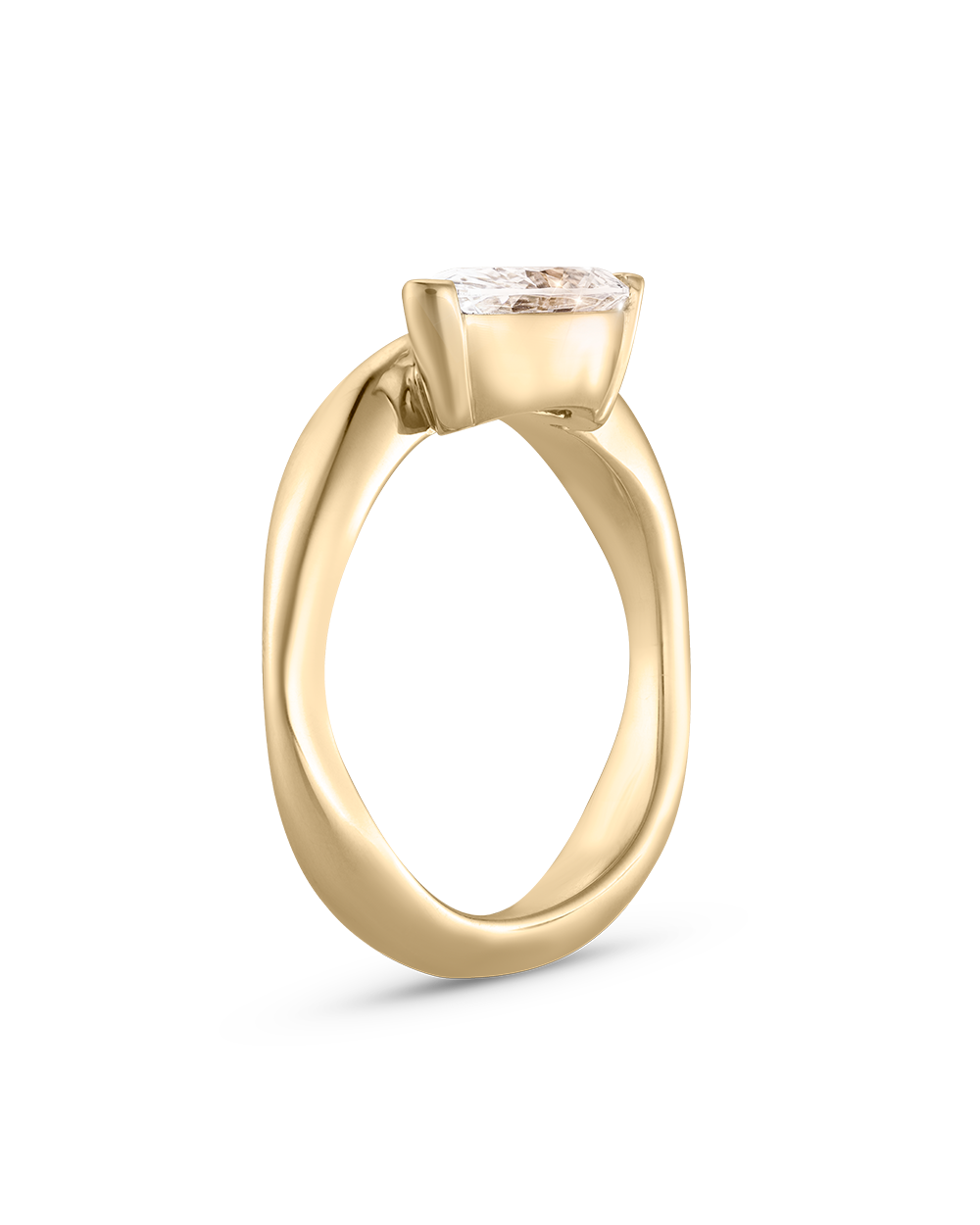 Cosette- East West Marquise Solitaire Signet Style Lab Grown Diamond Engagement Ring