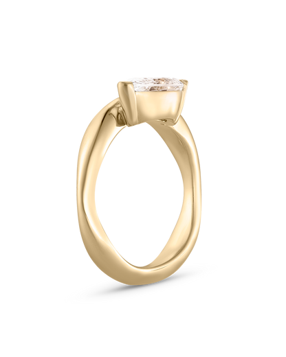 Cosette- East West Marquise Solitaire Signet Style Lab Grown Diamond Engagement Ring