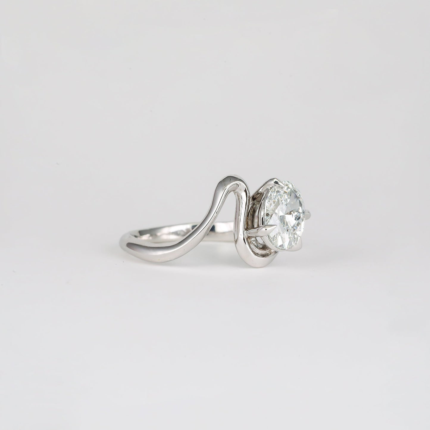 1.24-3.50 CT Oval Lab Grown Diamond Unique Bridal Ring Set