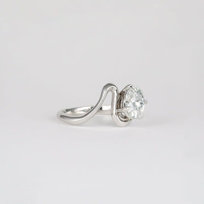 1.24-3.50 CT Oval Lab Grown Diamond Unique Bridal Ring Set