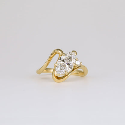 1.36- 3.50 CT Marquise Lab Grown Diamond Unique Bridal Ring Set