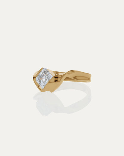 1.53 CT Asscher Cut Lab Grown Diamond Unique Engagement Ring