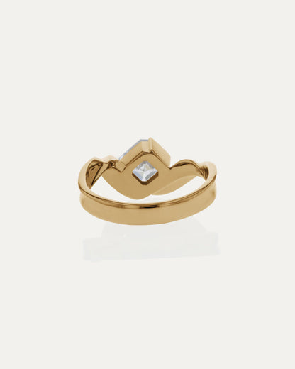 1.53 CT Asscher Cut Lab Grown Diamond Unique Engagement Ring
