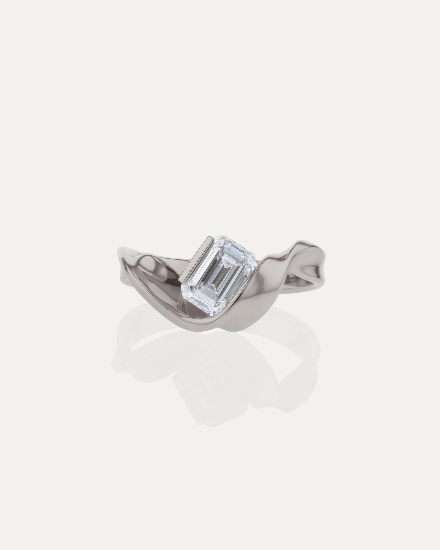 1.01 CT Emerald CVD Diamond Unique Engagement Ring