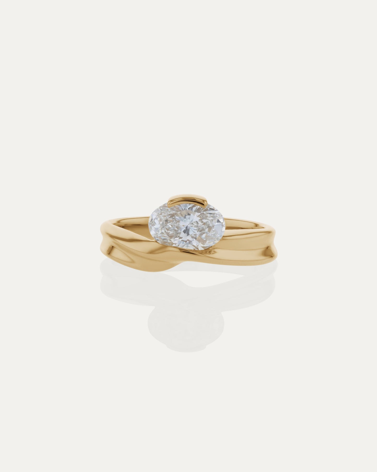 1.03 CT Oval CVD Diamond Unique Style Engagement Ring