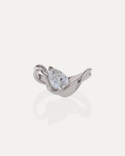 1.03 CT Pear Lab Grown Diamond Unique Style Engagement Ring