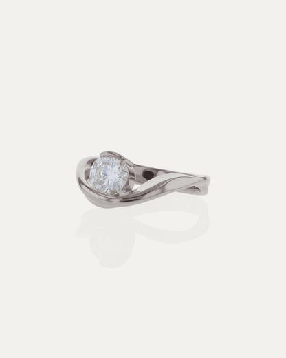 1.01 CT Round Lab Grown Diamond Unique Style Engagement Ring