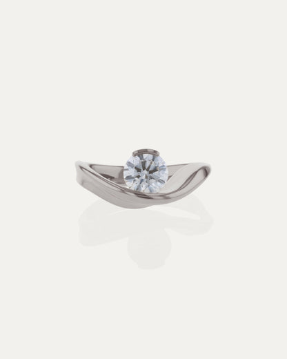 1.01 CT Round Lab Grown Diamond Unique Style Engagement Ring