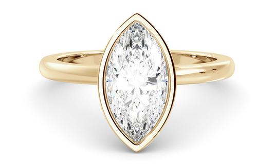 Bezel Ring with 1.0 CT Marquise Moissanite