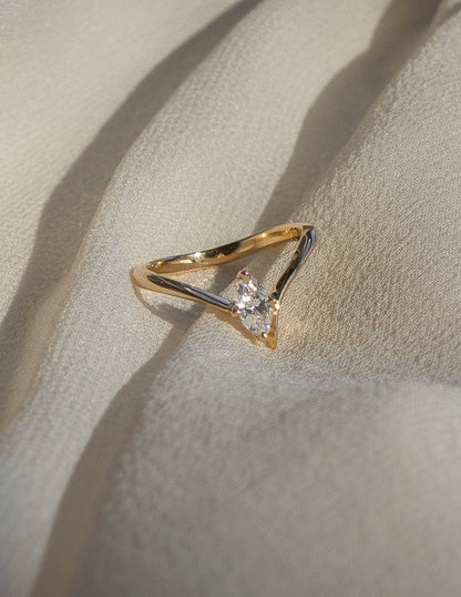 0.50 -1.50 CT Marquise Shape Lab Grown Diamond Solitaire Engagement Ring