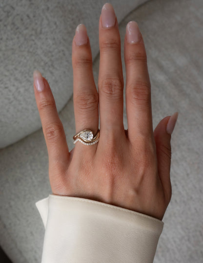 0.30 TCW Round Lab Grown Diamond Wave Eternity Wedding Band