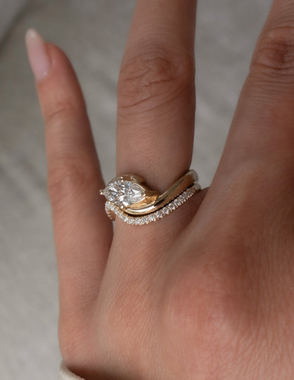 1.0 CT - 2.0 CT  Marquise Cut Lab Grown Diamond Solitaire Setting Bridal Set