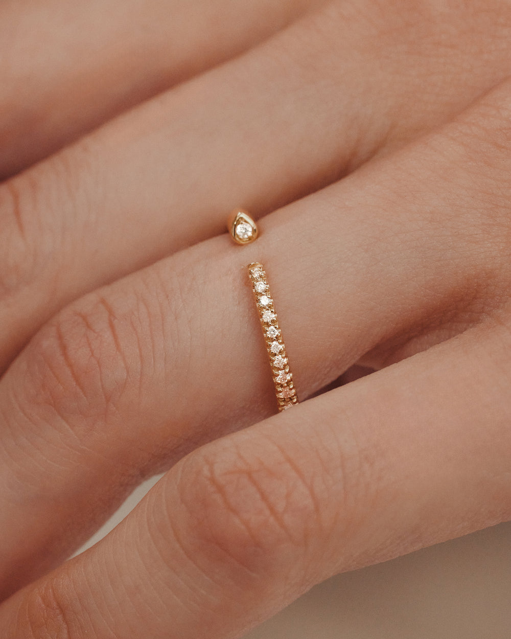 0.15 TCW Round EF-VVS Diamond Open Wedding Band