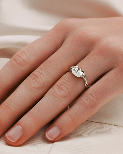 1.03 CT Marquise CVD Diamond Unique Style Engagement Ring