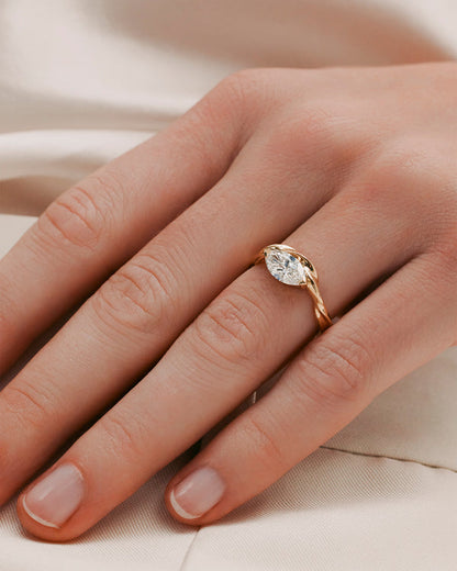 1.03 CT Marquise CVD Diamond Unique Style Engagement Ring