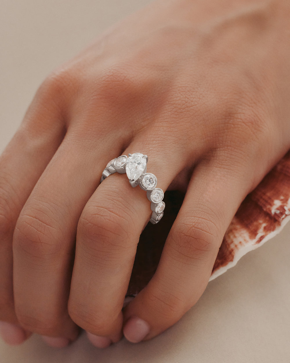 1.50 CT Pear Cut Lab Grown Diamond Unique Style Engagement Ring