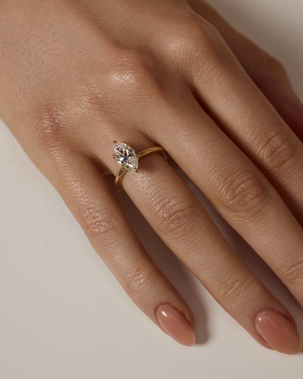 Madeleine- Marquise Solitaire Style Lab Grown Diamond Engagement Ring