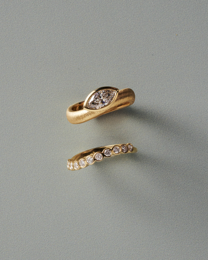 Blanche- Marquise Bezel Curved Style Lab Grown Diamond Engagement Ring