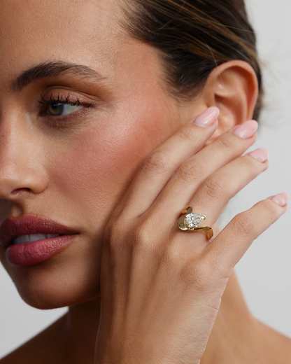 Lucette- Pear Unique Style Lab Grown Diamond Engagement Ring