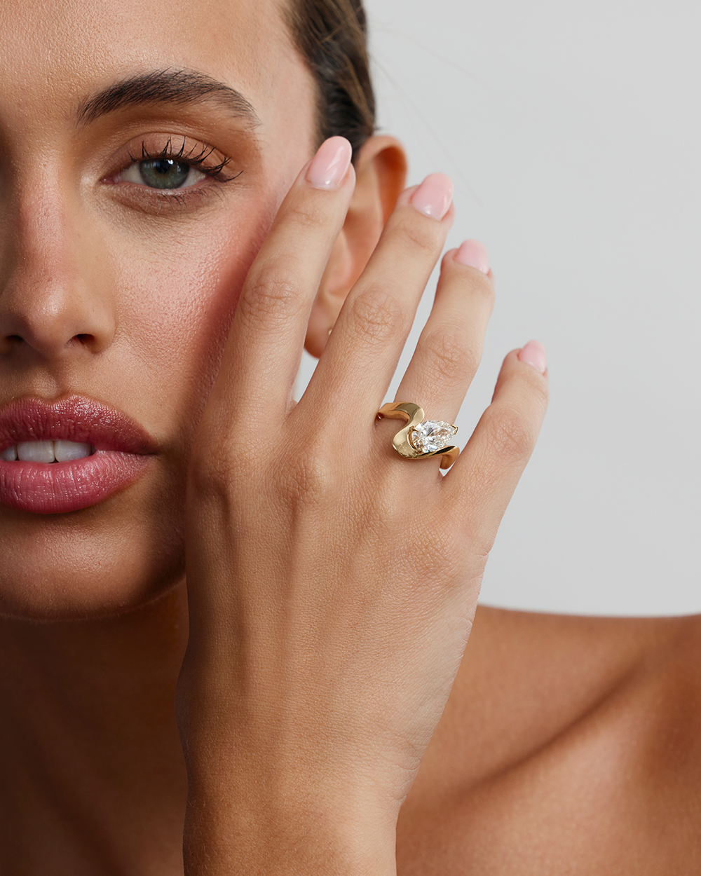 Lucette- Pear Unique Style Lab Grown Diamond Engagement Ring