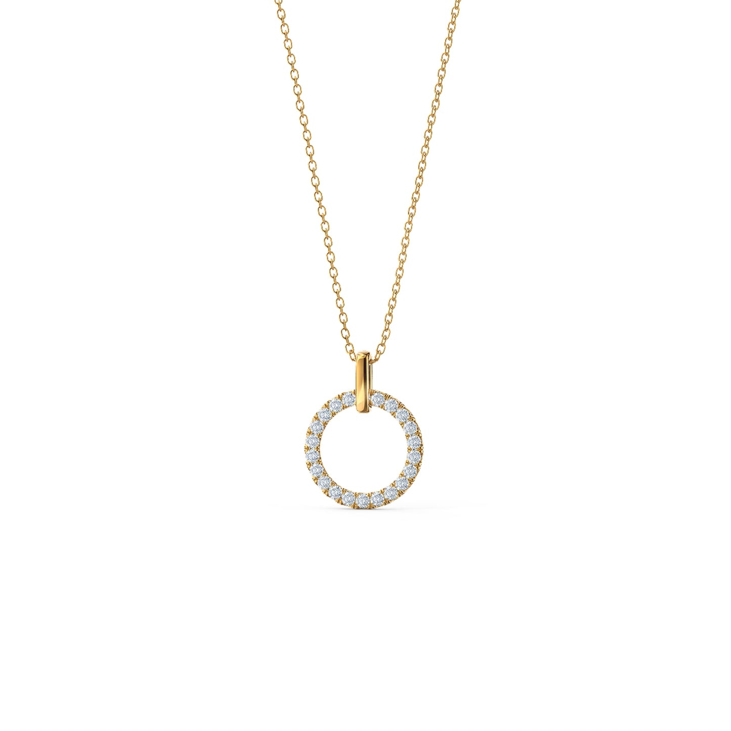 Open Circle Necklace with 0.25 TCW Round Cut Moissanite