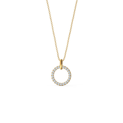 Open Circle Necklace with 0.25 TCW Round Cut Moissanite