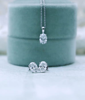 Solitaire Stud Earrings with 1.40 CT-3.0 CT Oval Cut Moissanite