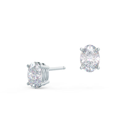 Solitaire Stud Earrings with 1.40 CT-3.0 CT Oval Cut Moissanite