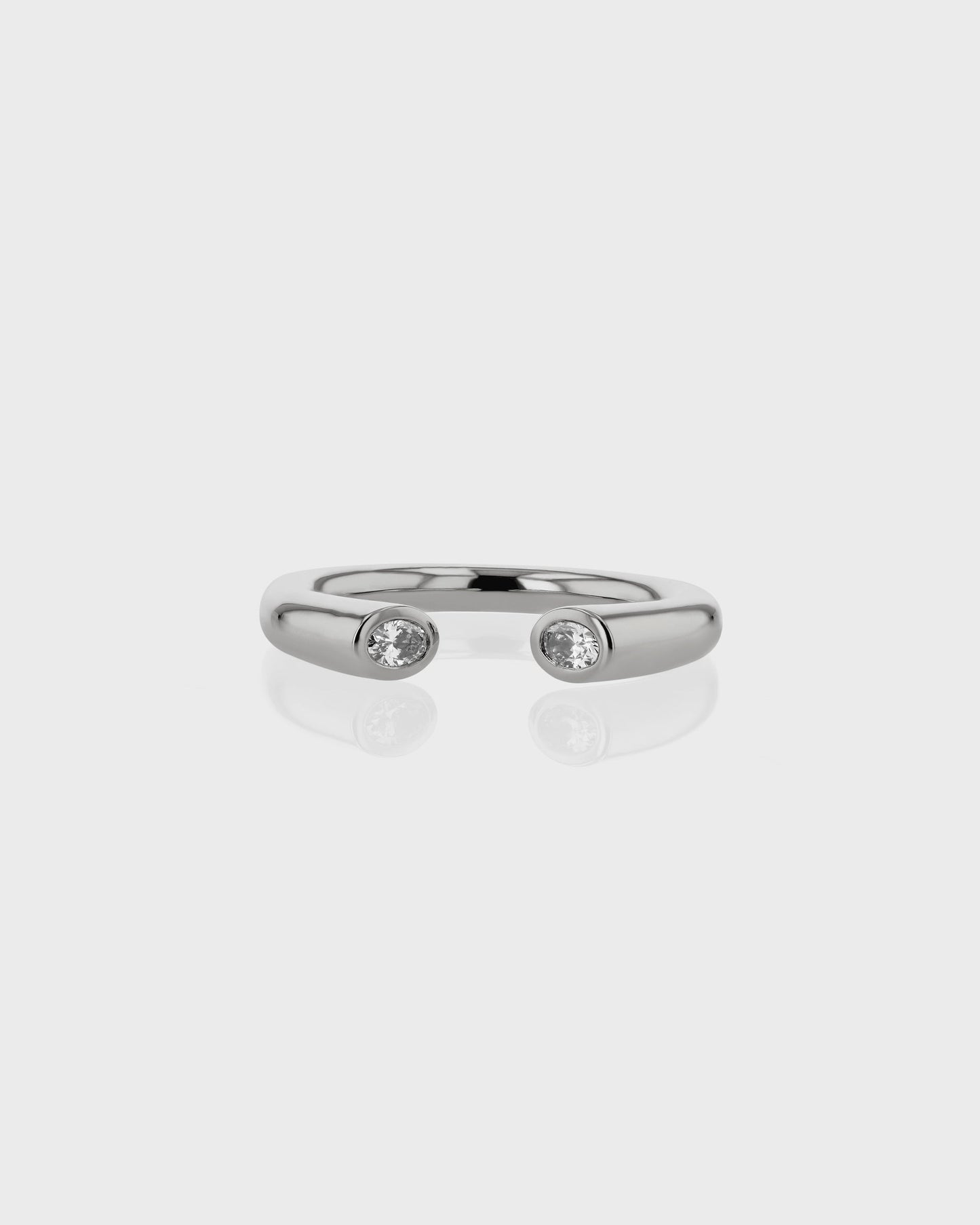 0.20 TCW Oval EF-VVS Diamond Open Wedding Band