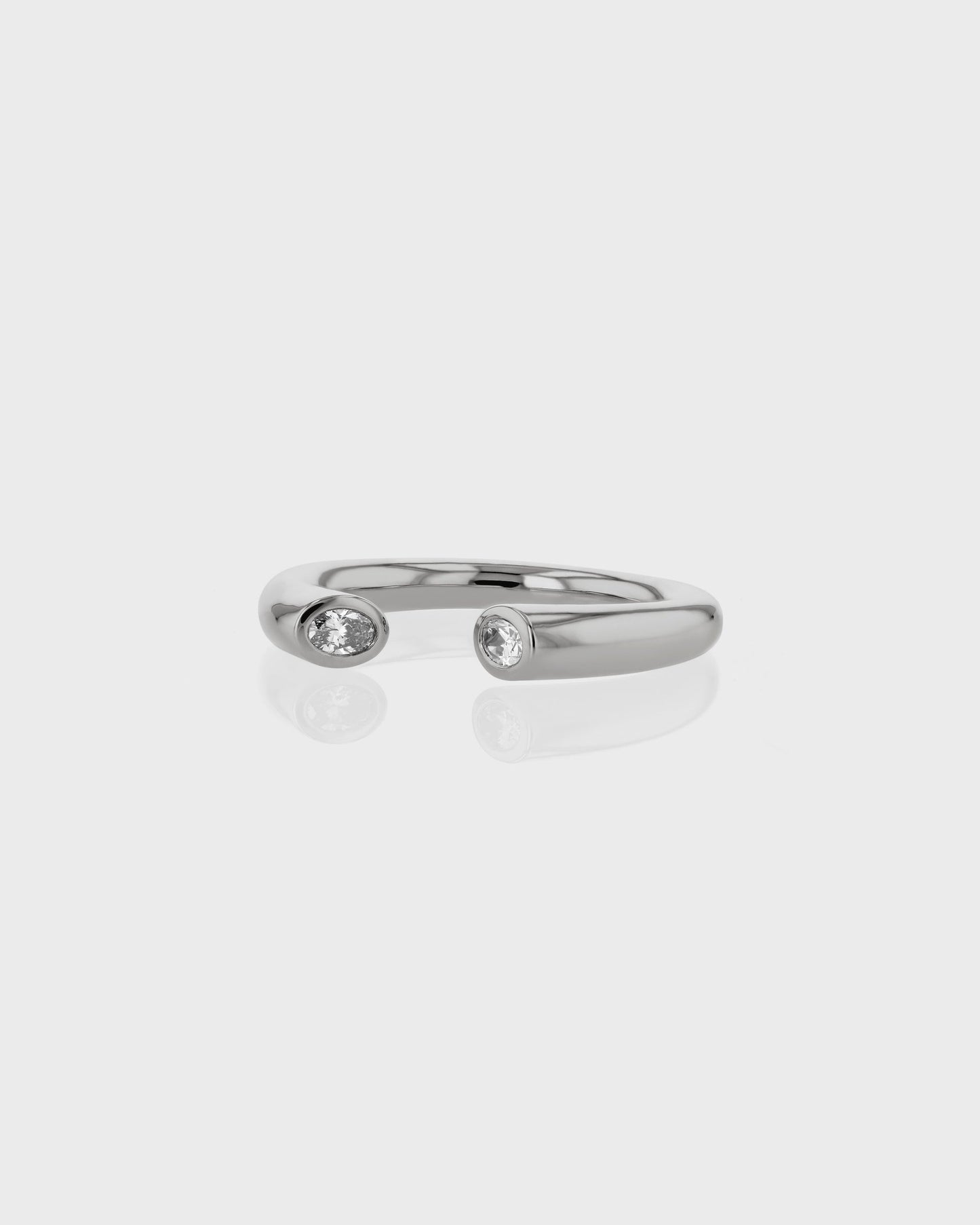 0.20 TCW Oval EF-VVS Diamond Open Wedding Band