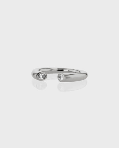0.20 TCW Oval EF-VVS Diamond Open Wedding Band