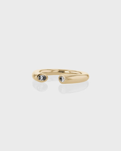 0.20 TCW Oval EF-VVS Diamond Open Wedding Band