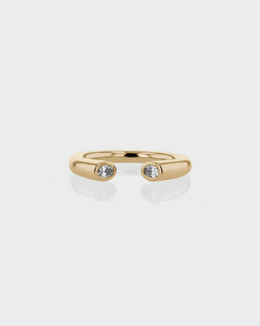 0.20 TCW Oval EF-VVS Diamond Open Wedding Band