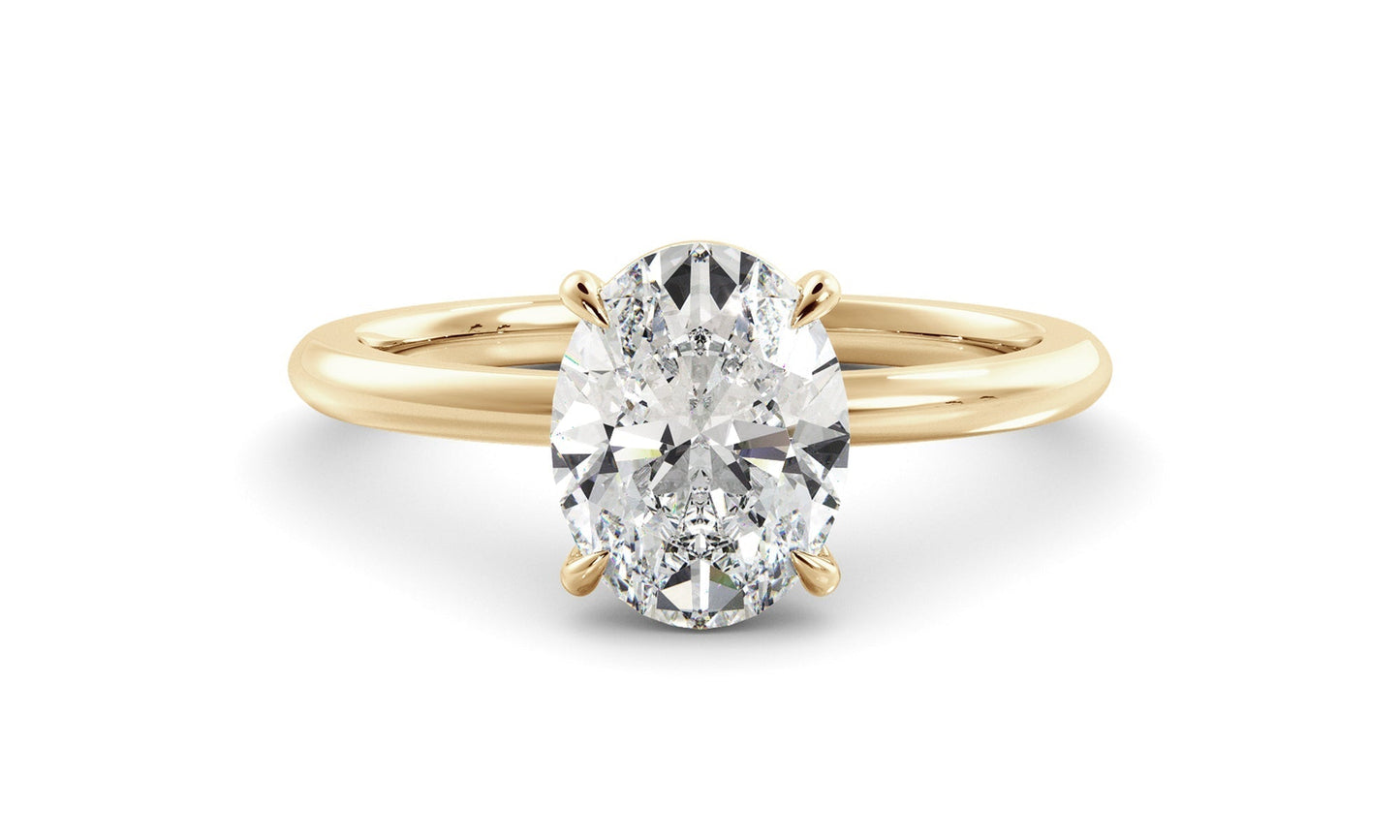 Solitaire Ring with 1.0 CT Oval Moissanite