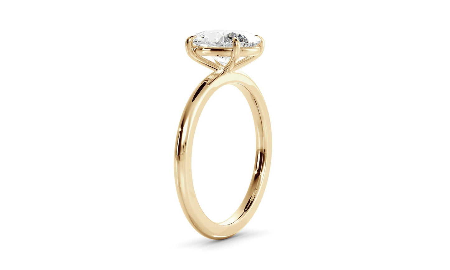 Solitaire Ring with 1.0 CT Oval Moissanite