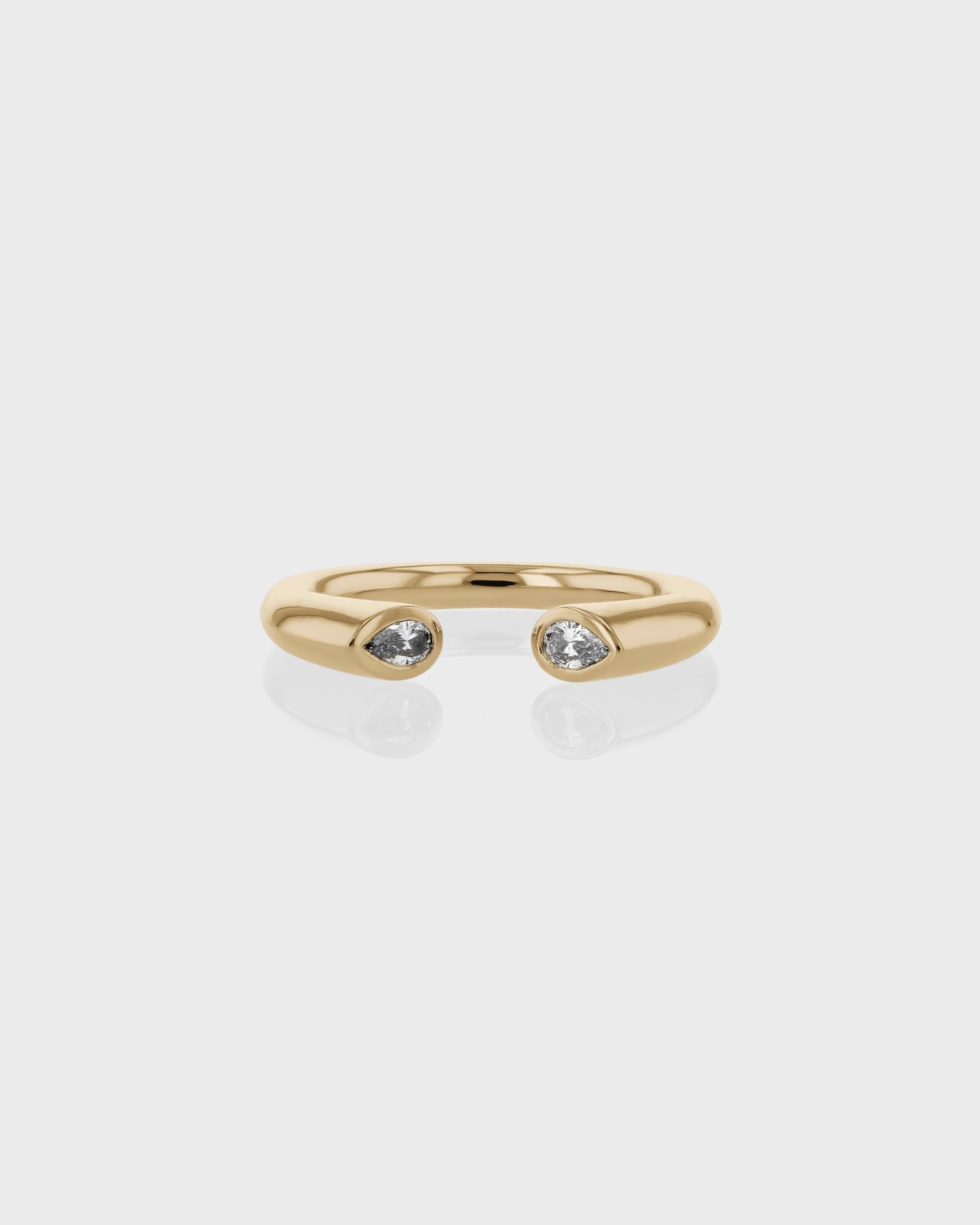 0.20 TCW Pear EF- VVS Diamond Open Wedding Band