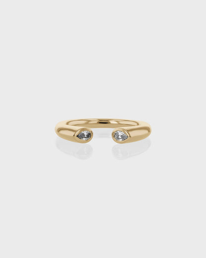 0.20 TCW Pear EF- VVS Diamond Open Wedding Band