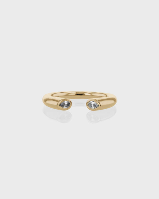 0.20 TCW Pear EF- VVS Diamond Open Wedding Band