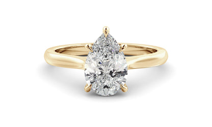 Solitaire Ring with 1.30 CT Pear Moissanite