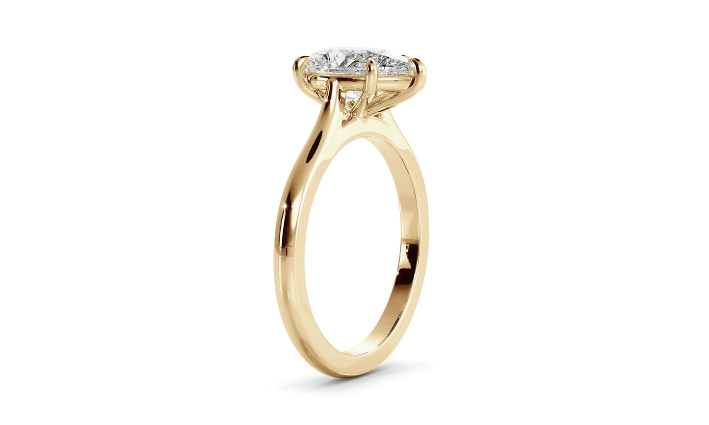 Solitaire Ring with 1.30 CT Pear Moissanite