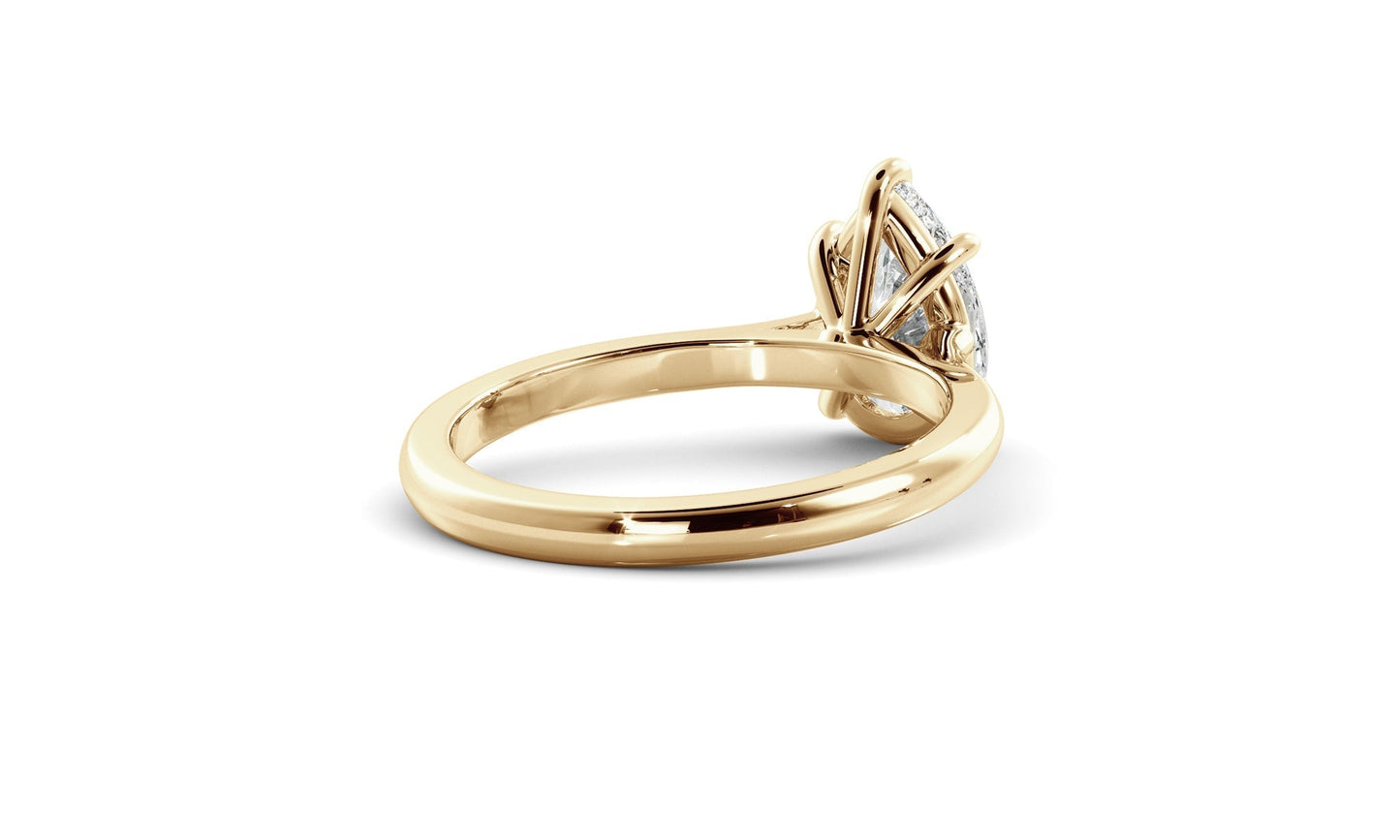 Solitaire Ring with 1.30 CT Pear Moissanite