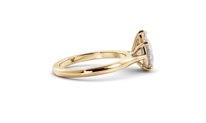 Solitaire Ring with 1.30 CT Pear Moissanite