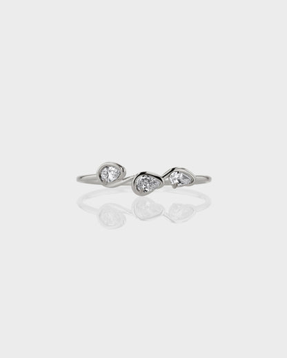 0.18 TCW Pear EF-VVS Diamond bezel Wedding Band