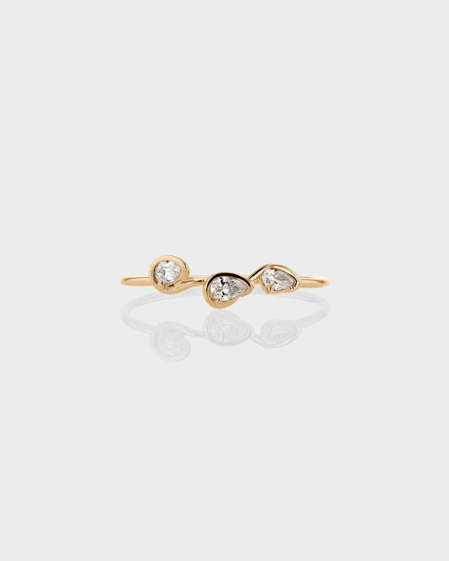 0.18 TCW Pear EF-VVS Diamond bezel Wedding Band